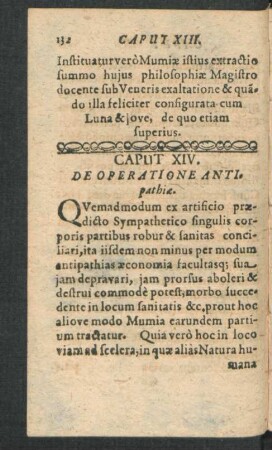 Caput XIV. De Operatione Antipathiae.