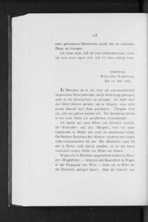Unterwegs München-Hamburg, den 19. Juni 1906
