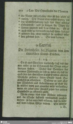 9 Capittel. Die Hypothesen der Neueren von den thierischen Kunst-Trieben