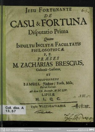 1: De casu & fortuna disputatio ...