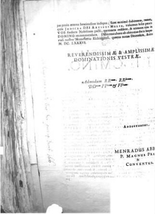 Salutem In Domino : Colendissimi Domini Confoederati! ... Reverendus P. Gallus Müttermaier ... Vir fuit IS quadraginta octo annorum; Rosenhemy oriundus ...