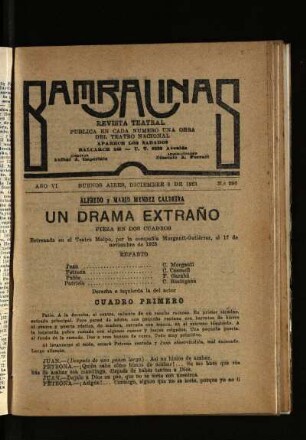 Un drama extraño : pieza en dos cuadros