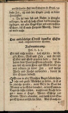 Der andächtige Christ dancket Gott nach eingesammeleter Erndte.