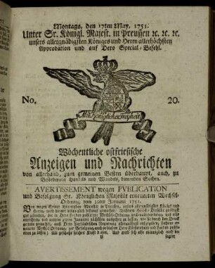 No. 20. Montags, den 17ten May, 1751.