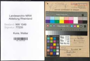 Entnazifizierung Walter Kuns , geb. 23.11.1919 (Arzt)
