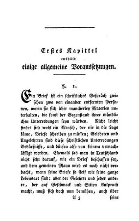 Erstes Kapittel enthält einige allgemeine Voraussetzungen.