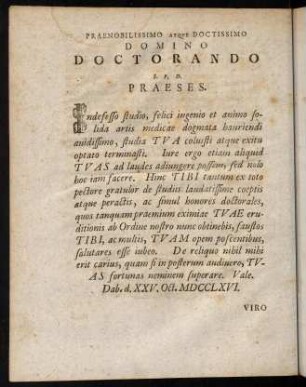 Praenobilissimo atque Doctissimo...-Viro...