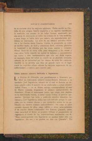 Sobre nuestro número dedicado a Ingenieros