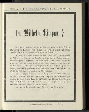 Dr. Wilhelm Rimpau