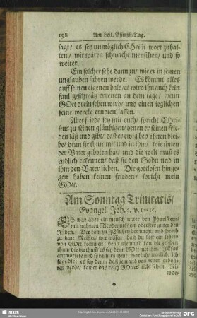 Am Sonntag Trinitatis, Evangel. Joh. 3. v. 1-15.