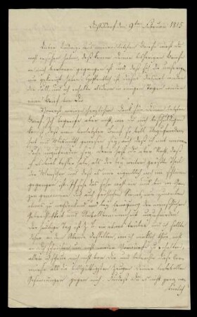 Brief von Franz Engelhard an Ludwig Emil Grimm