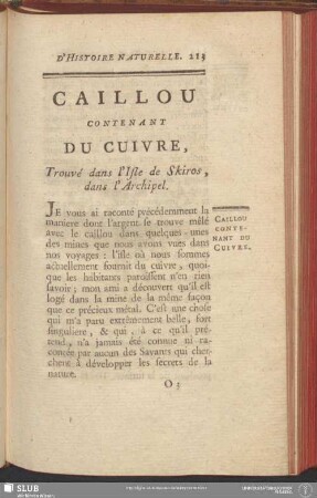 Caillou Contenant Du Cuivre, Trouvé dans l'Isle de Skiros, dans l'Archipel