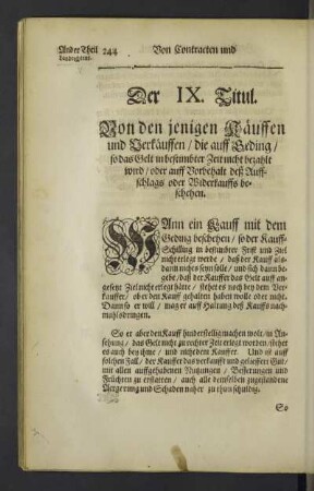 Der IX. Titul.