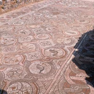 Nikopolis (Epirus). Demestios-Basilika, Mosaikfußboden, Mitte 6. Jh.