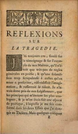 Réflexions sur la Tragédie : Pour être mises à la suite d'Aristomène