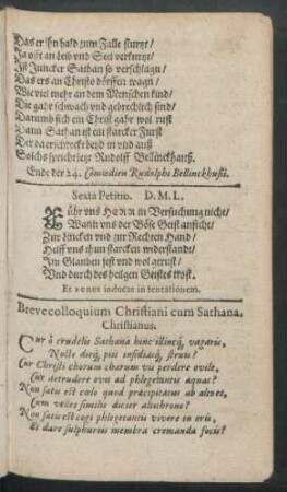 Breve colloquium Christiani cum Sathana.