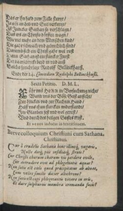 Breve colloquium Christiani cum Sathana.