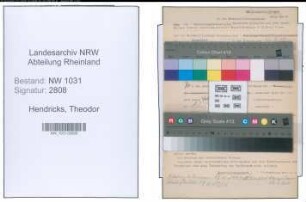 Entnazifizierung Theodor Hendricks , geb. 00.00.0000 (Lehrer)