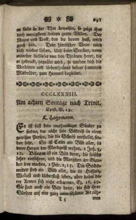 CCCLXXXIII. Am achten Sonntage nach Trinit. Epist. V. 13.