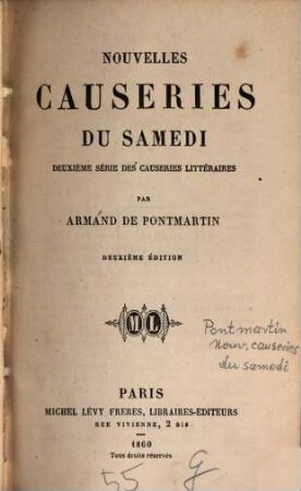 Nouvelles causeries du Samedi