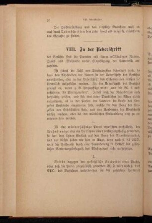 VIII. In der Ueberschrift.