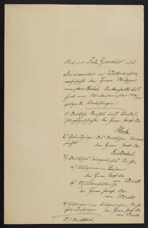 gehörte Vorlesungen Wintersemester 1904/1905