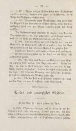 Sieben und zwanzigster Abschnitt. Von Versäumungsurtheilen