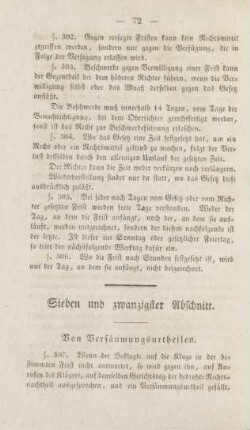 Sieben und zwanzigster Abschnitt. Von Versäumungsurtheilen