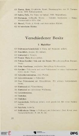 1. Mobiliar (Nr. 430-519)