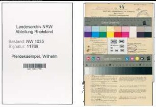 Entnazifizierung Wilhelm Pferdekaemper , geb. 03.10.1908 (Maschinist)
