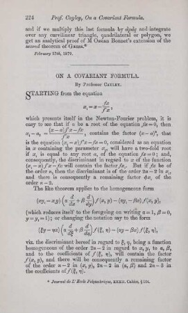 On a covariant formula.