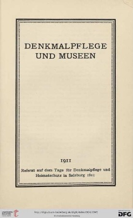Denkmalpflege und Museen