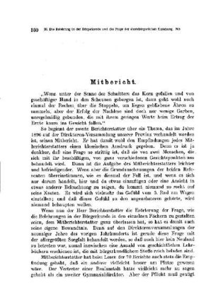 Die Belehrung in der Bürgerkunde und die Frage der staatsbürgerlichen Erziehung : [Mitbericht]