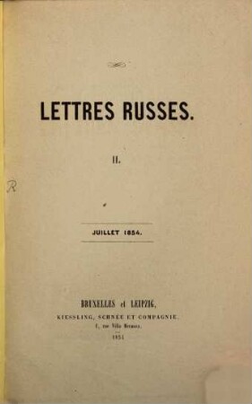 Lettres russes, 2