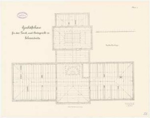 Land- und Amtsgericht, Schweidnitz Geschäftshaus: Dachbalkenlage 1:100