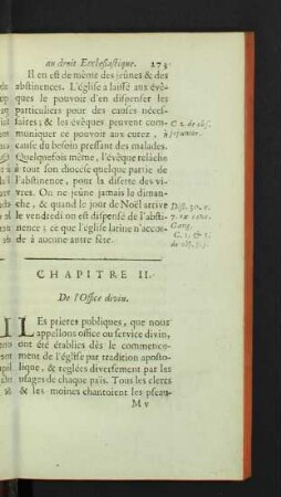 Chapitre II. De l'Office divin.