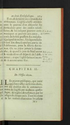 Chapitre II. De l'Office divin.