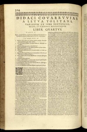 Didaci Covarrvvias a Leyva Toletani, variarvm ex ivre pontificio, Regio, & Cæsareo resolutionum. Liber qvartvs
