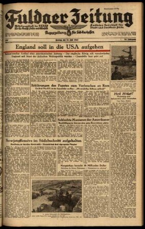 Ausgabe vom Freitag, den 23. Juli 1943.