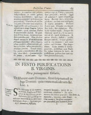 In Festo Purificationis B. Virginis
