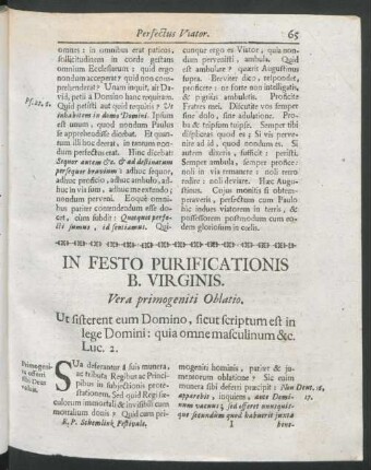 In Festo Purificationis B. Virginis
