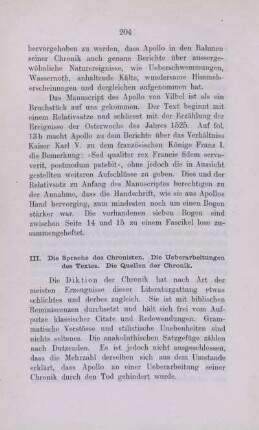 III. Die Sprache des Chronisten. Die Ueberarbeitungen des Textes. Die Quellen der Chronik.