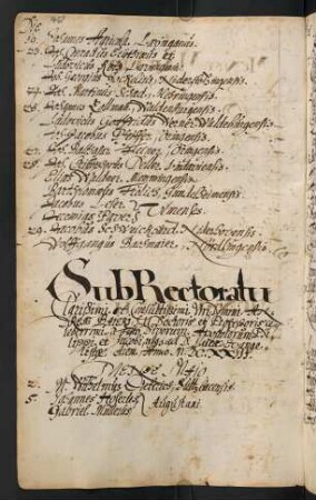 Sommerhalbjahr 1623. Rektorat Andreas Bayer