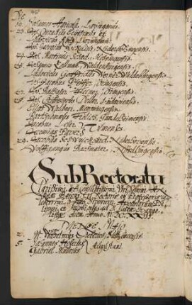 Sommerhalbjahr 1623. Rektorat Andreas Bayer