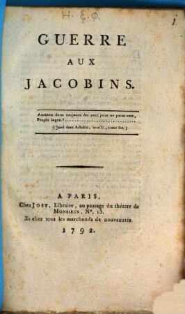 Guerre aux Jacobins