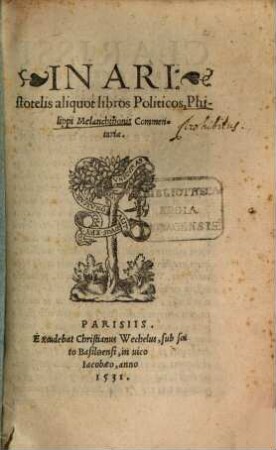 In Aristotelis aliquot libros politicos Commentaria