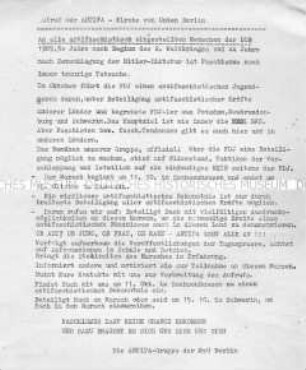 Aufruf der Antifa - Kirche von Unten zu einem Marsch von Sachsenhausen nach Schwerin - Sachkonvolut