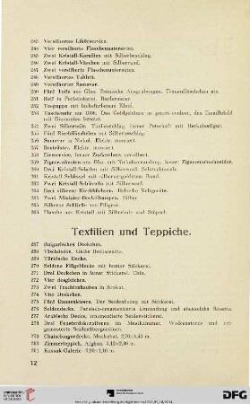 Textilien und Teppiche (Nr. 267-305)