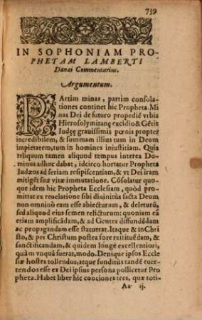 Commentariorum Lamberti Danae in Prophetas Minores tomus .... 2. (1586). - S. 737 - 1031
