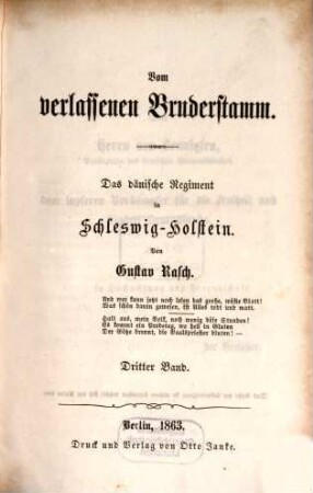 Vom verlassenen Bruderstamm : das dänische Regiment in Schleswig-Holstein, 3
